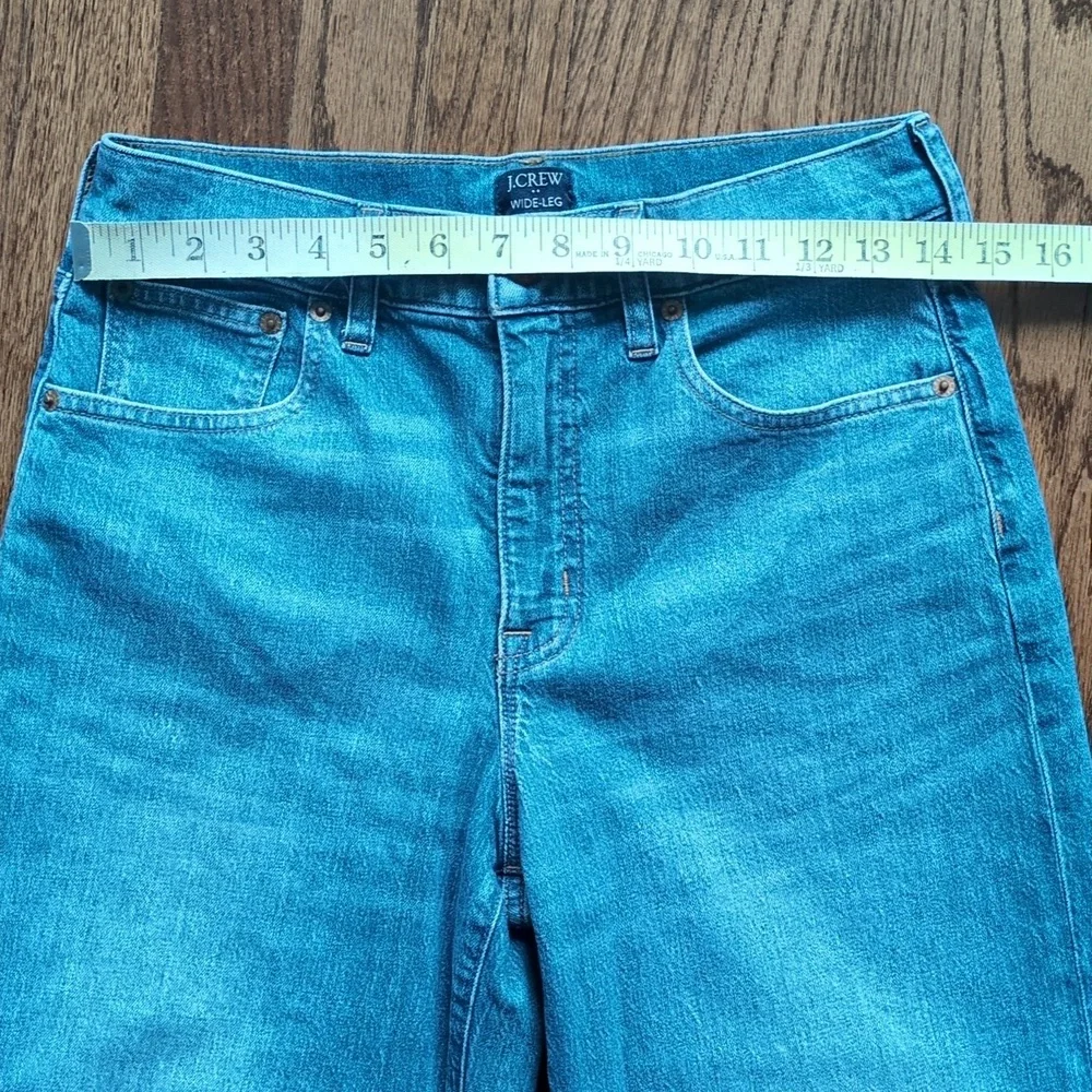 J. Crew Factory Women's Wide Leg Crop Classic Blue Jeans Size 27 NWOT - Picture 4 of 6
